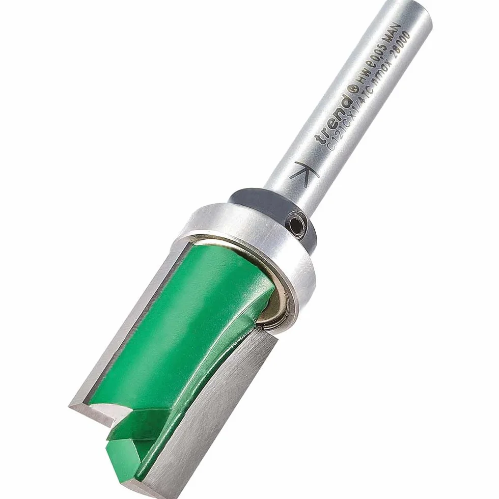 Trend CraftPro frez profilowy z prowadzeniem do frezarki górnowrzecionowej, trzpień 1/4 cala, średnica cięcia 15,9 mm, długość cięcia 25 mm, węglik spiekany (TCT), C121CX1/4TC