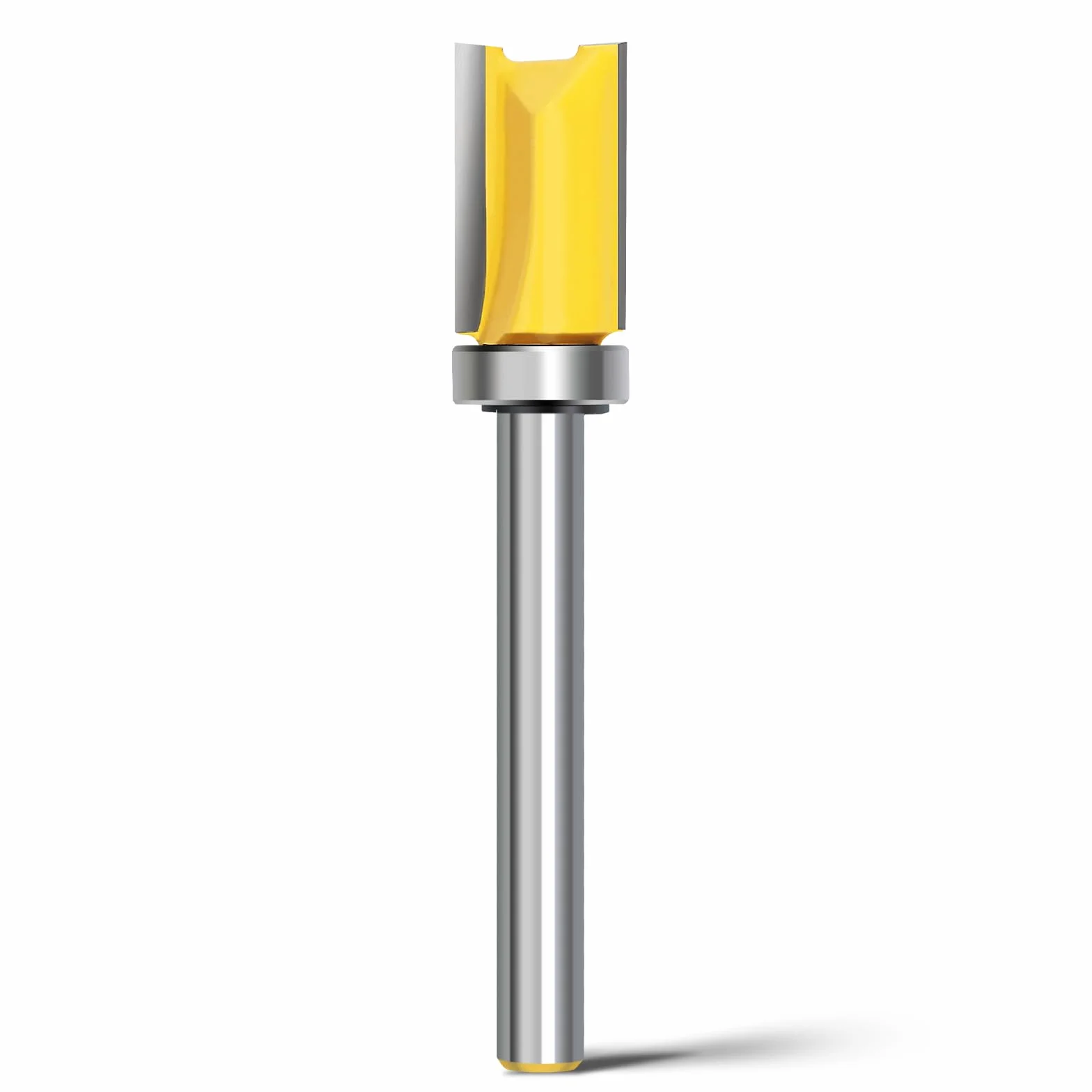 Frez do wygładzania z trzonkiem 6 mm, Ø 12 mm, długość robocza 20 mm, z łożyskiem kulkowym, ostrze z twardego metalu, poręczne, trwałe i ostre, do obróbki drewna DIY w domu
