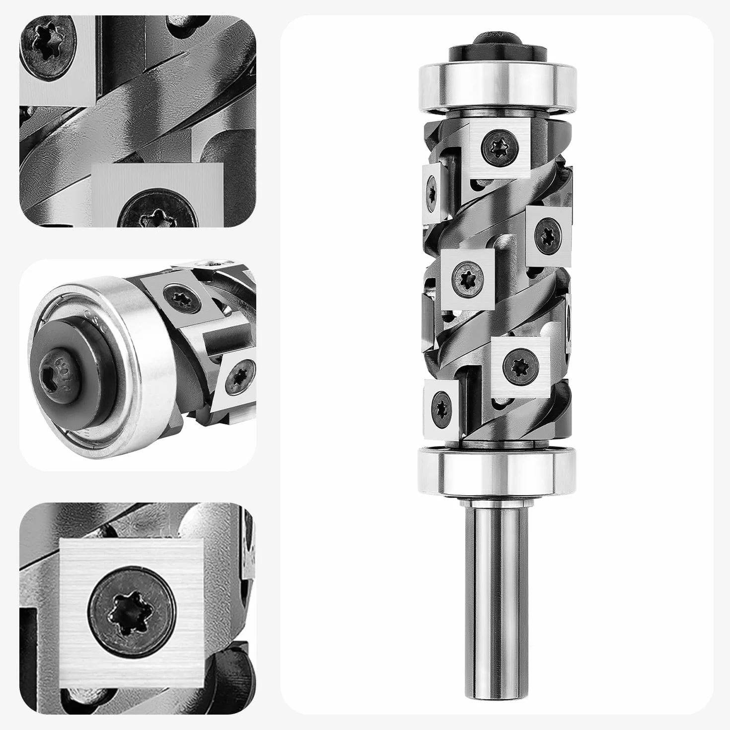 SpeTool Up&Down Frez do kopiowania 12 mm średnica wiertła spiralny frez do przycinania z twardego metalu kompresja 32 mm średnica rowka do drewna z podwójnym łożyskiem