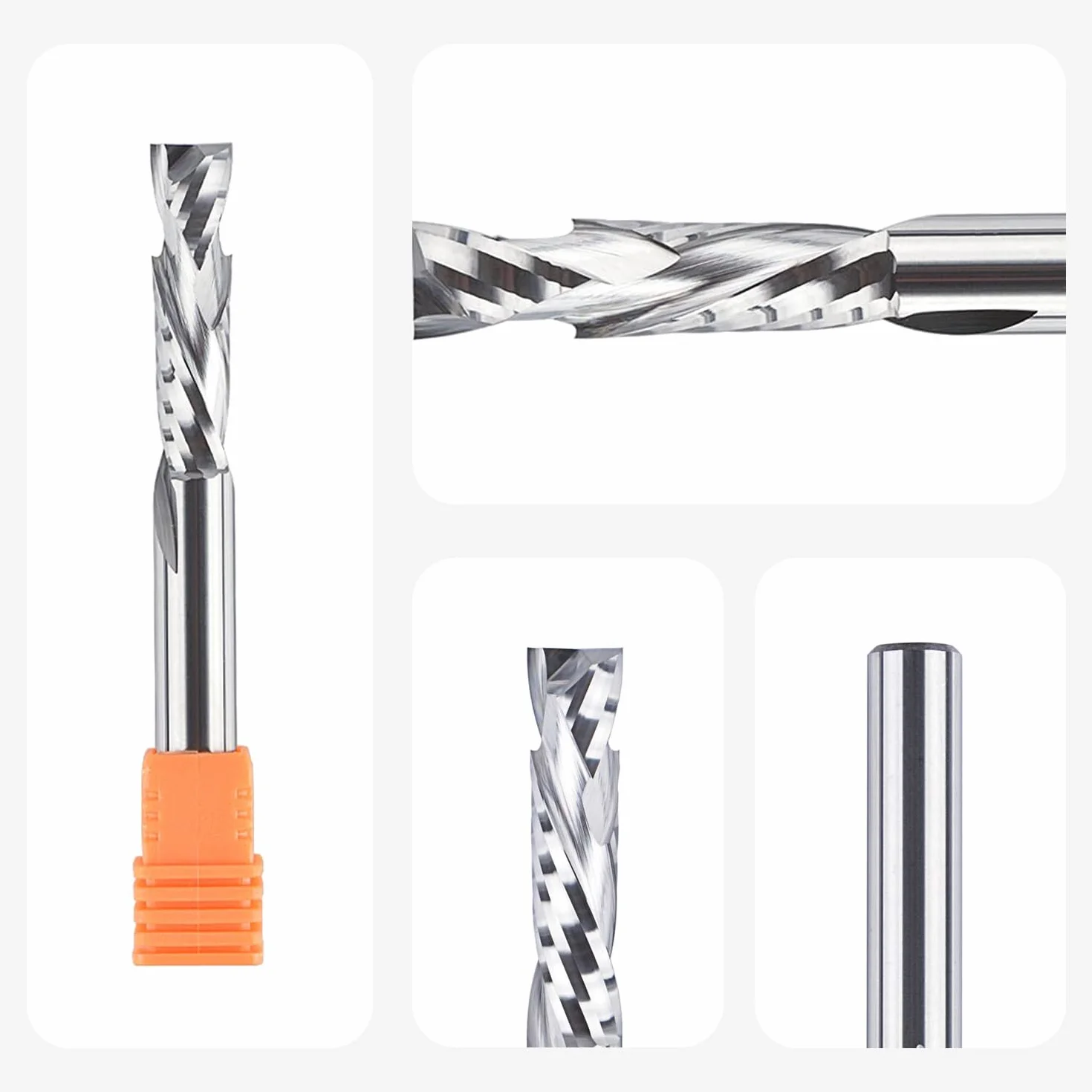 SpeTool Frez Spiralny do Rowków 8 mm, Trzonek Kompresja 32 mm, do Górnowrzecionowców - Podłużny do Drewna CNC
