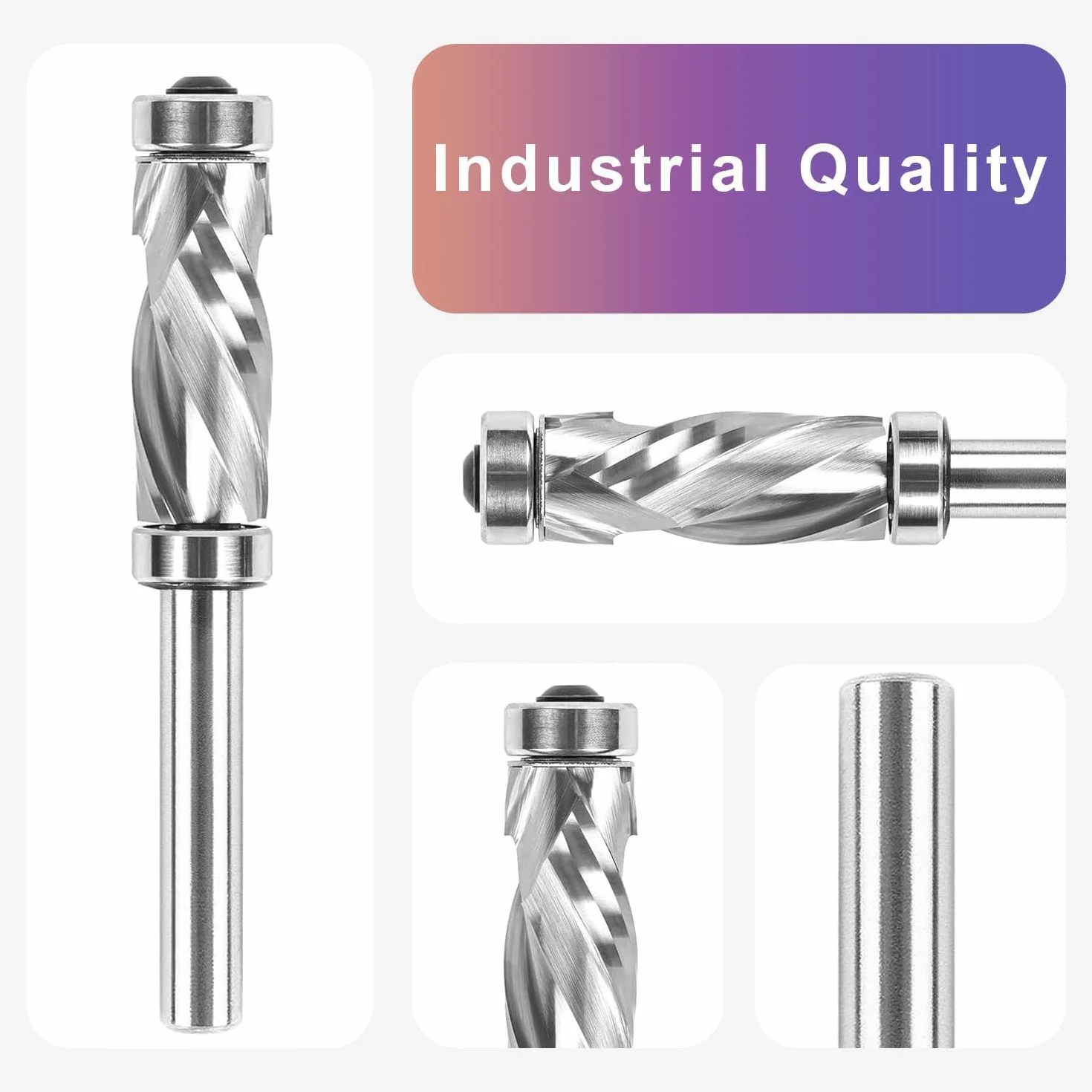 SpeTool Spiralna frez do wyrównywania powierzchni 8 mm trzonek, długi Up&Down frez kompresyjny do frezarki górnowrzecionowej 12 mm średnica cięcia 32 mm długość cięcia z węglika spiekanego do obróbki