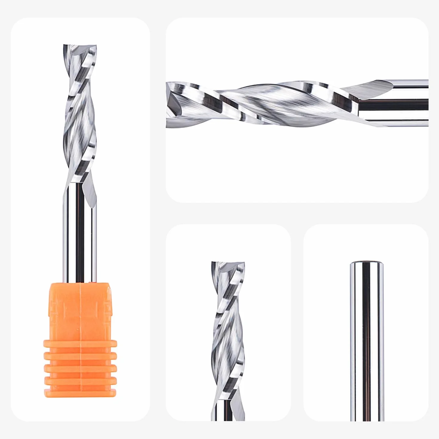 SpeTool Frezy spiralne 6 mm Upcut 24 mm długość cięcia frezy do frezarki górnowrzecionowej 2 flety CNC zestaw frezów do rowków VHM frez trzpieniowy do drewna, spiralny frez do rowków do drewna, frez