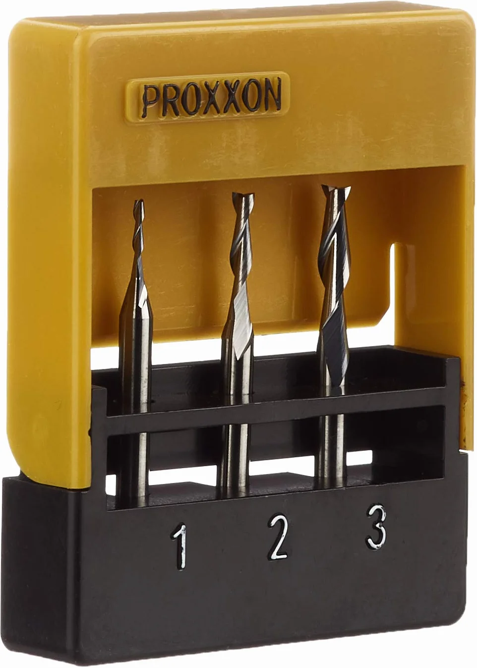 PROXXON 27116 Frez trzpieniowy z w pełni hartowanego metalu, zestaw 3-elementowy