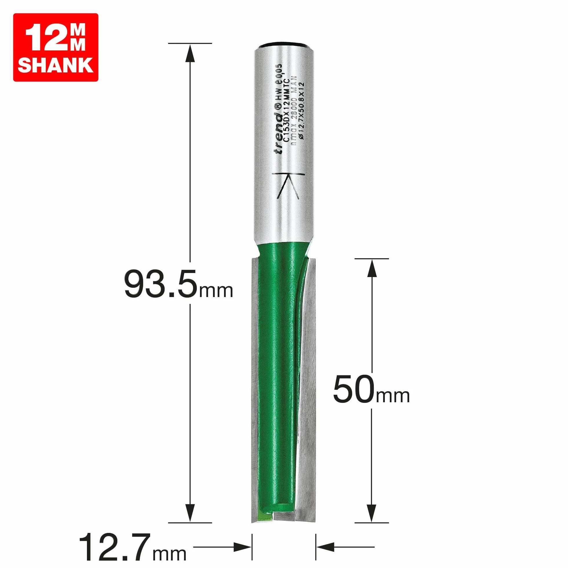 Trend Frez z dwoma rowkami o średnicy 12,7mm, C153DX12MMTC