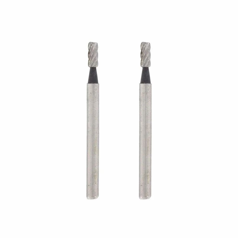Dremel 194 końcówki frezarskie w dwupaku z zestawem akcesoriów, 2 frezy szybkotnące z głowicą z czołem cylindrycznym o średnicy roboczej 3,2 mm