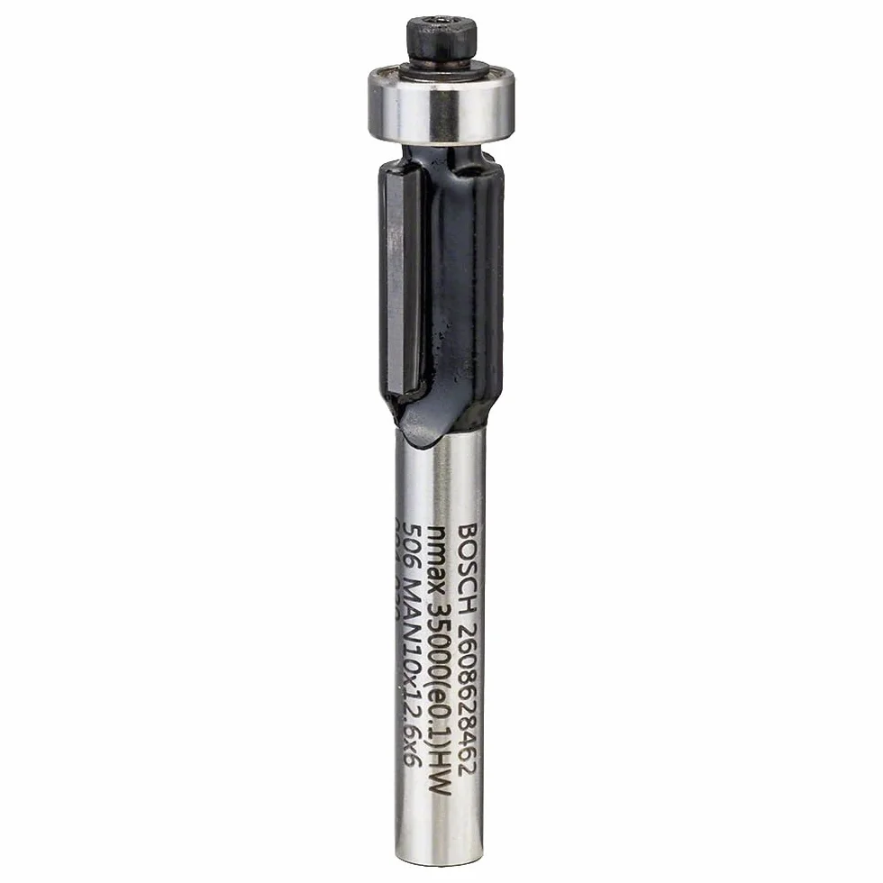 Bosch 1x Frez prosty PRO z łożyskiem kulkowym na dole (do Miękkie drewno, Twarde drewno, Ø 9,5 mm, Professional Akcesoria Frez ręczny, Frez krawędziowy)