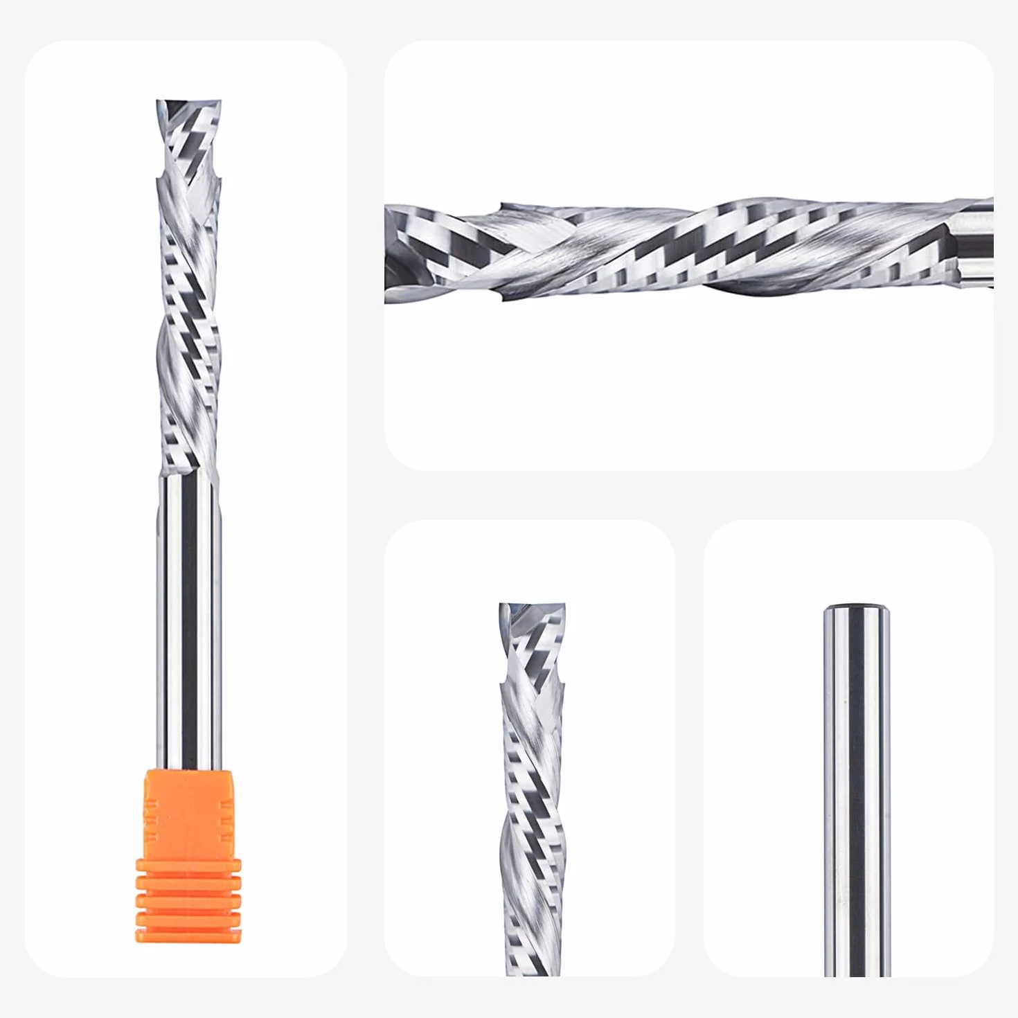 SpeTool Frezy do frezowania 8 mm, trzpień, spiralny frez do cięcia w górę, do dołu, frezy CNC, długość cięcia, 45 mm, długość całkowita: 100 mm, frez trzpieniowy z węglika spiekanego do frezu w
