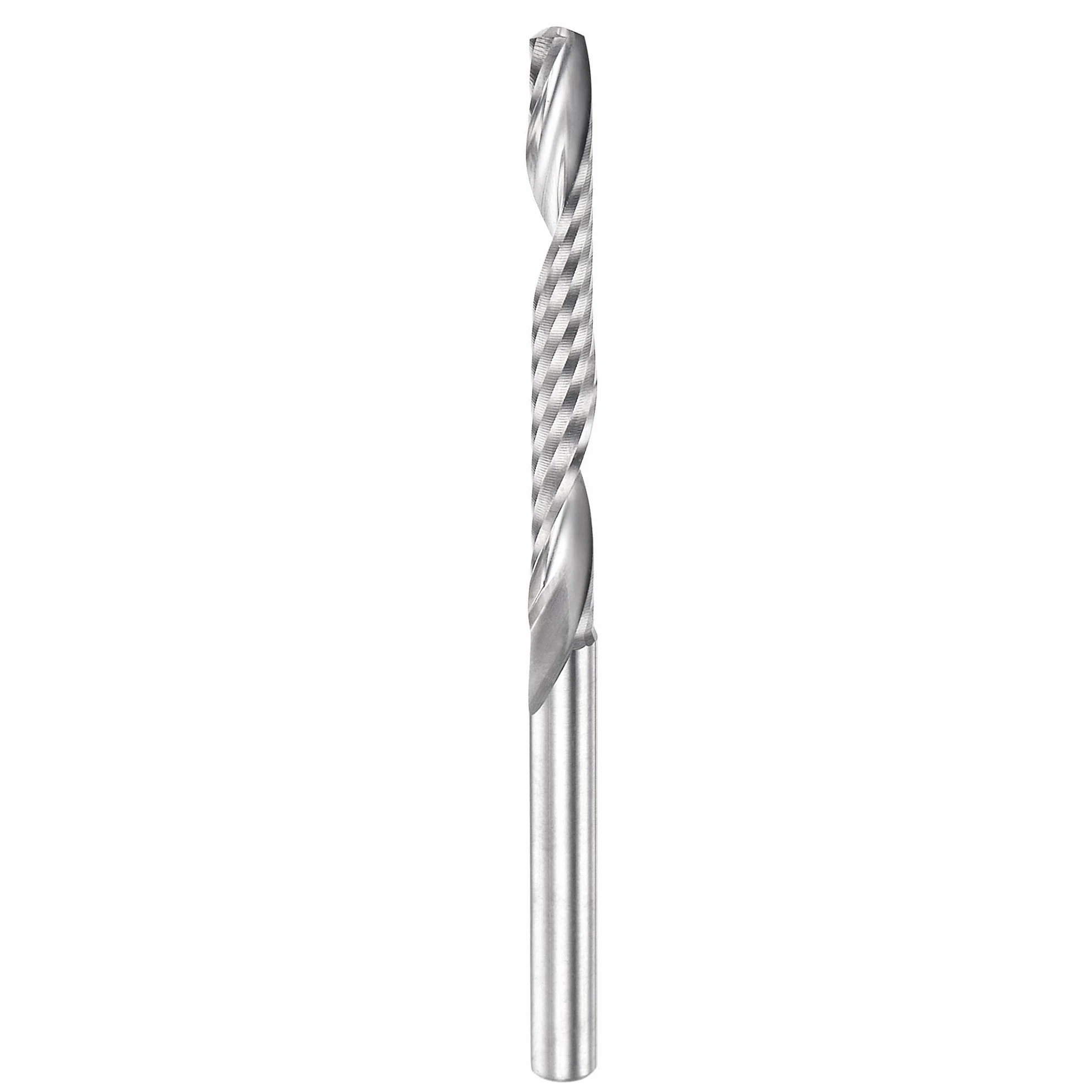 sourcing map Frez czołowy bit z twardego metalu pojedyncza spirala flet do góry frez CNC do akrylu PVC MDF twarde drewno 1/8" 3,175 mm trzpień 3 mm x 28 mm