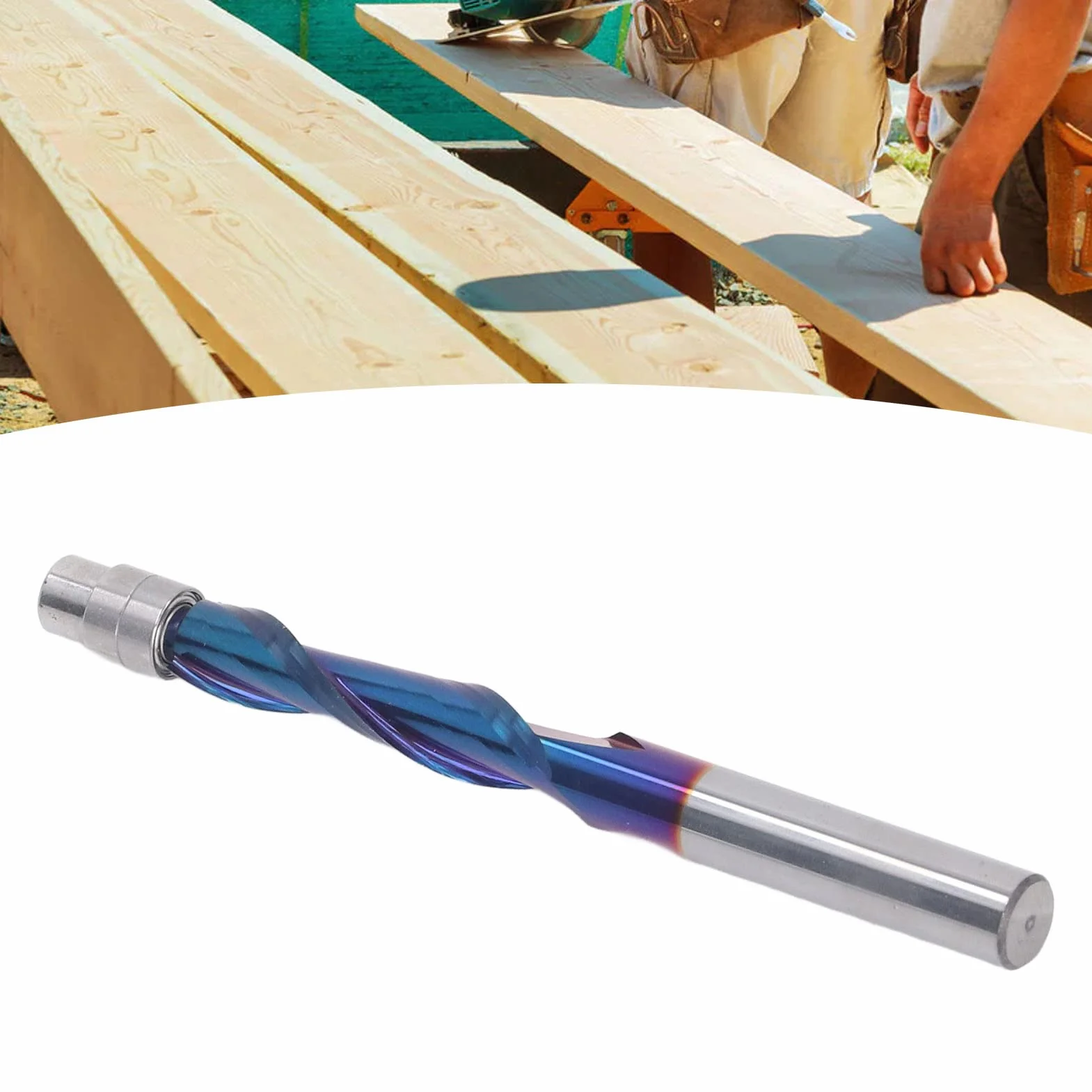 Frez kompresyjny, frez z łożyskami trzpieniowymi 1/4, frez CNC z twardego metalu, frez trzpieniowy do mebli do obróbki drewna