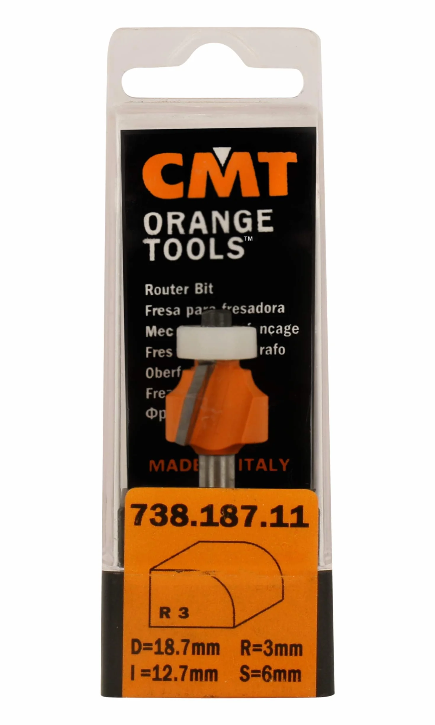 CMT Orange Tools 738.167.11 – truskawka R. Concavo z rodamem. HM S 6 I 12.7 R 2 D 16.7