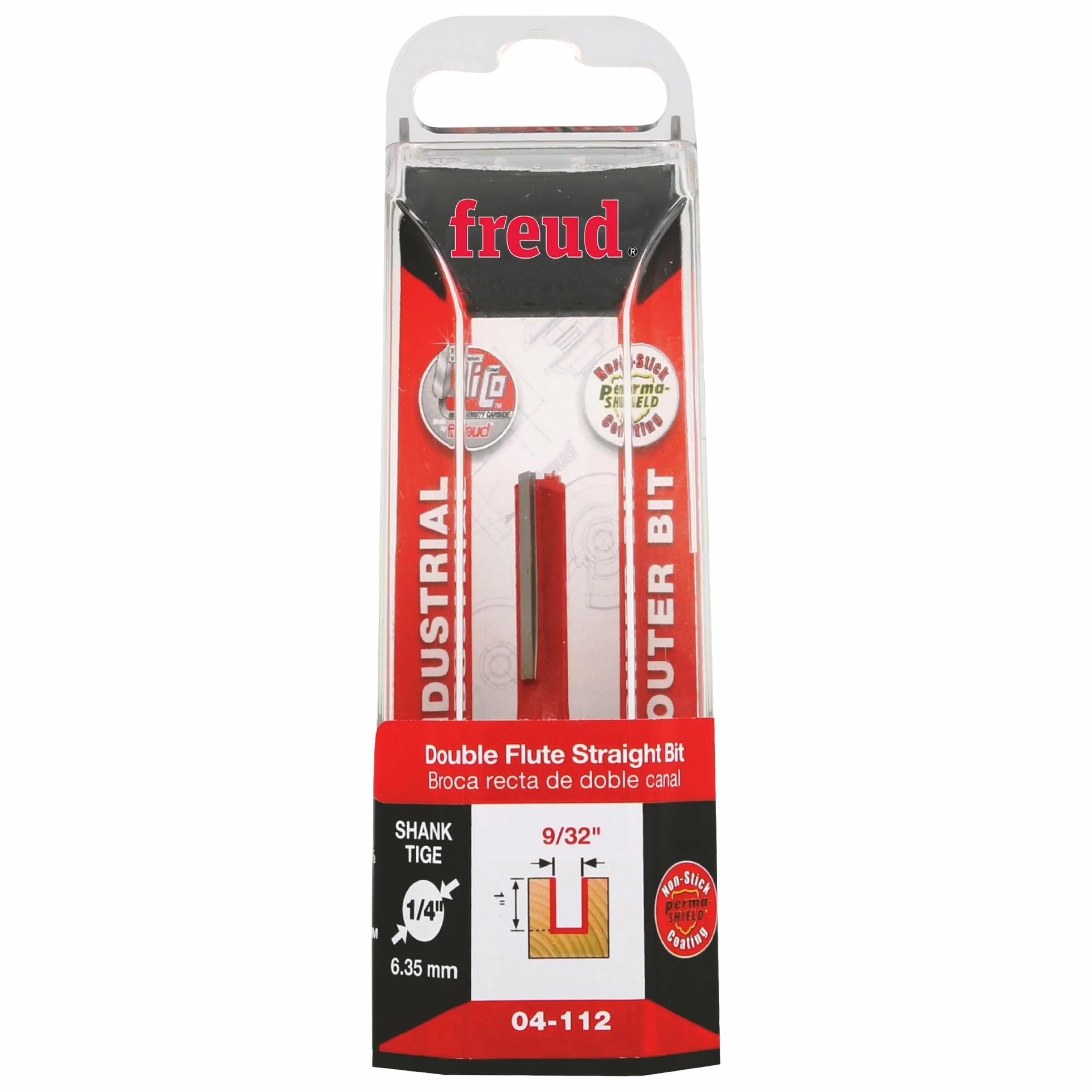Freud 04-112 9/32-inch (Dia.) Double Flute Straight Bit with 1/4-inch Shank