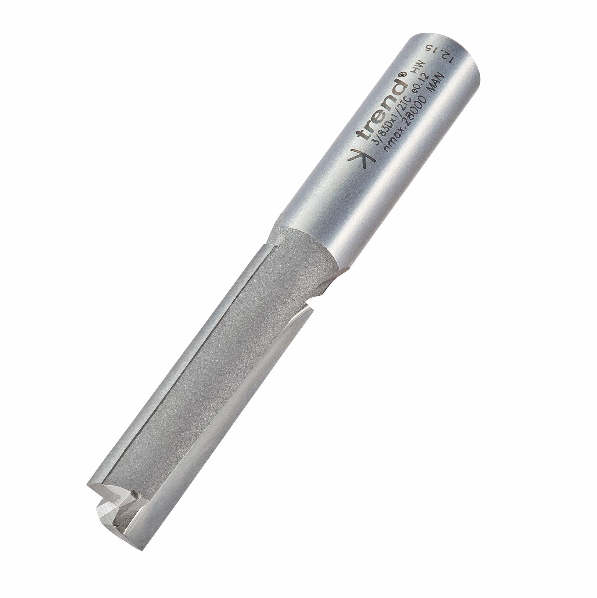 Trend Profesjonalny frez dwupiórowy, trzpień 1/2 cala, średnica cięcia 12,7 mm, długość cięcia 50 mm, węglik spiekany (TCT), 3/83DX1/2TC