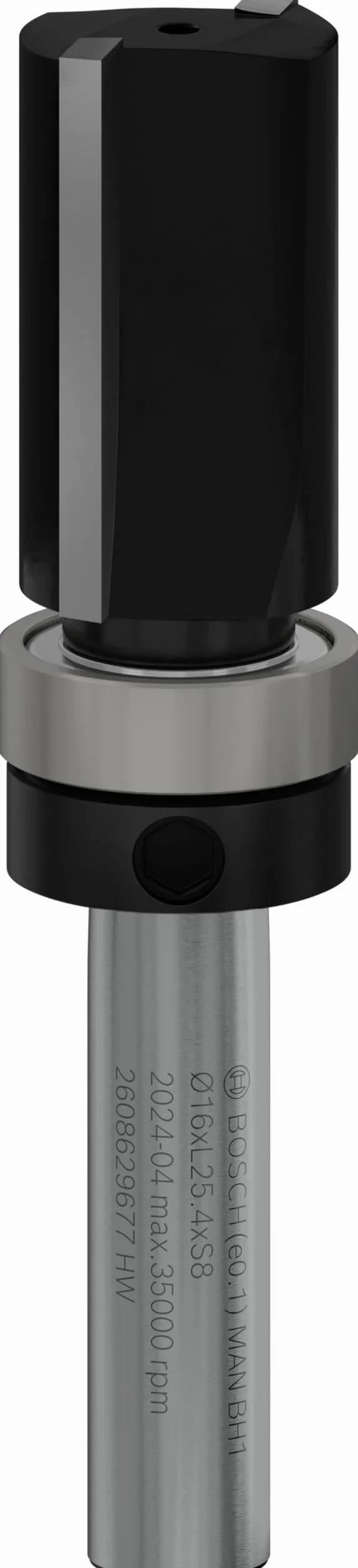 Bosch 1x Frez prosty PRO z łożyskiem kulkowym na górze (do Miękkie drewno, Twarde drewno, Ø 16 mm, Professional Akcesoria Frez ręczny, Frez krawędziowy)
