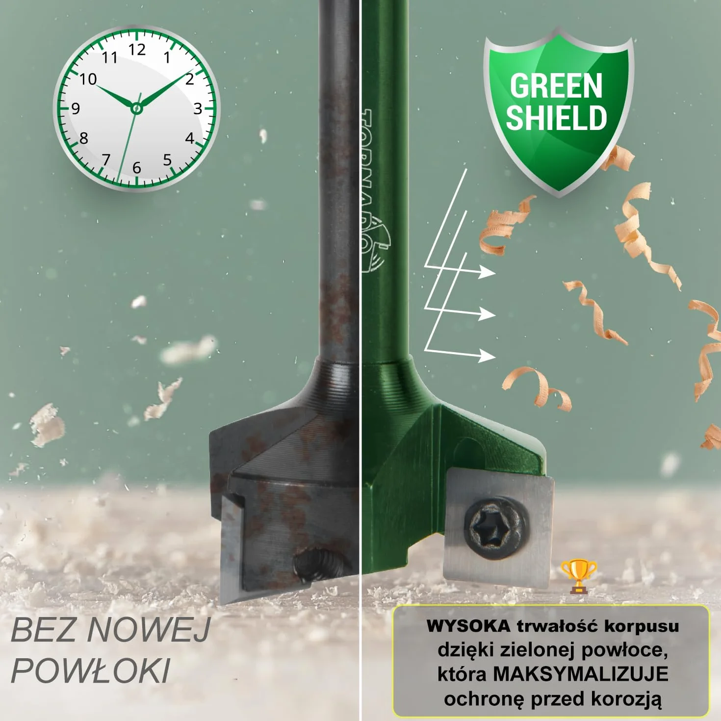 Fraiser Tornado Sniper – frez do wyrównywania drewna, trzpień 8 mm, średnica 35 mm, wkładki z węglika spiekanego 10,5 × 10,5 mm – do płaszczyzn, rowków i krawędzi, do frezarki górnowrzecionowej