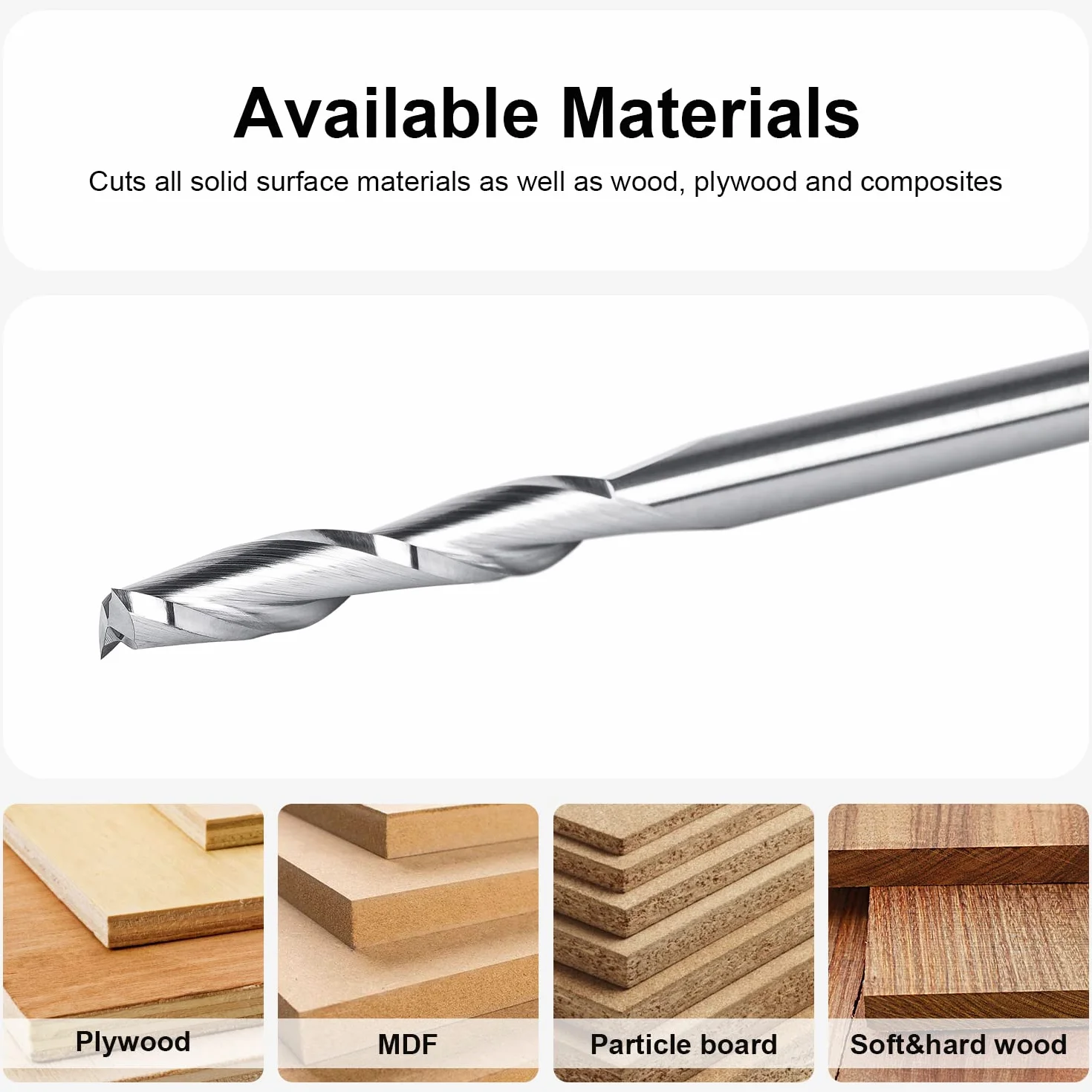 SpeTool Frez spiralny do routera z UpCut 4 mm średnica cięcia 4 mm trzpień 22 mm długość cięcia HRC55 węglik spiekany CNC do rzeźbienia w drewnie