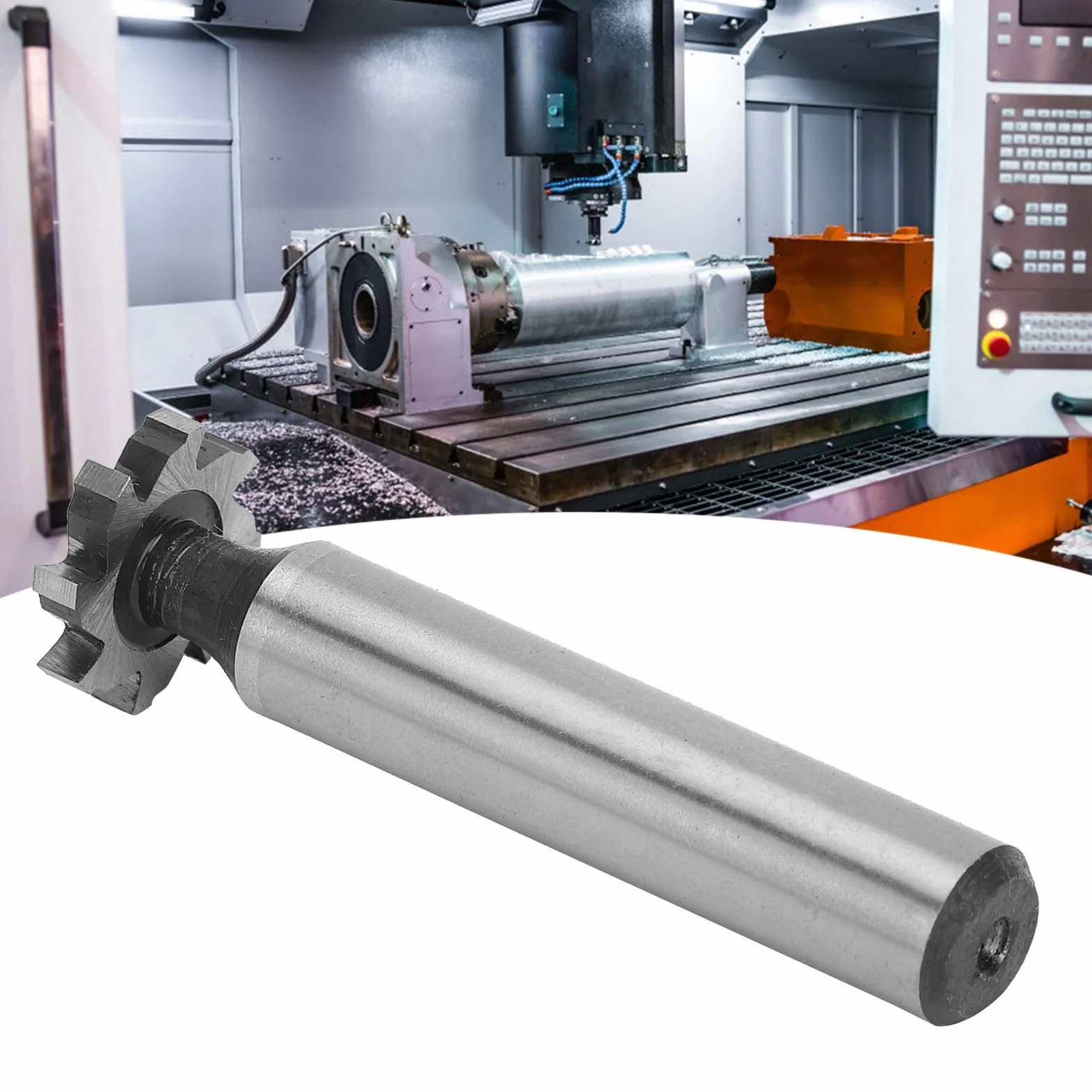 Frez do Gniazd T CNC, 3mm Szerokość Ostrza, Stal Szybkotnąca, 16mm Średnica Zewnętrzna, 10mm Średnica Trzonu, do Frezowania Stali Aluminium Miedzi