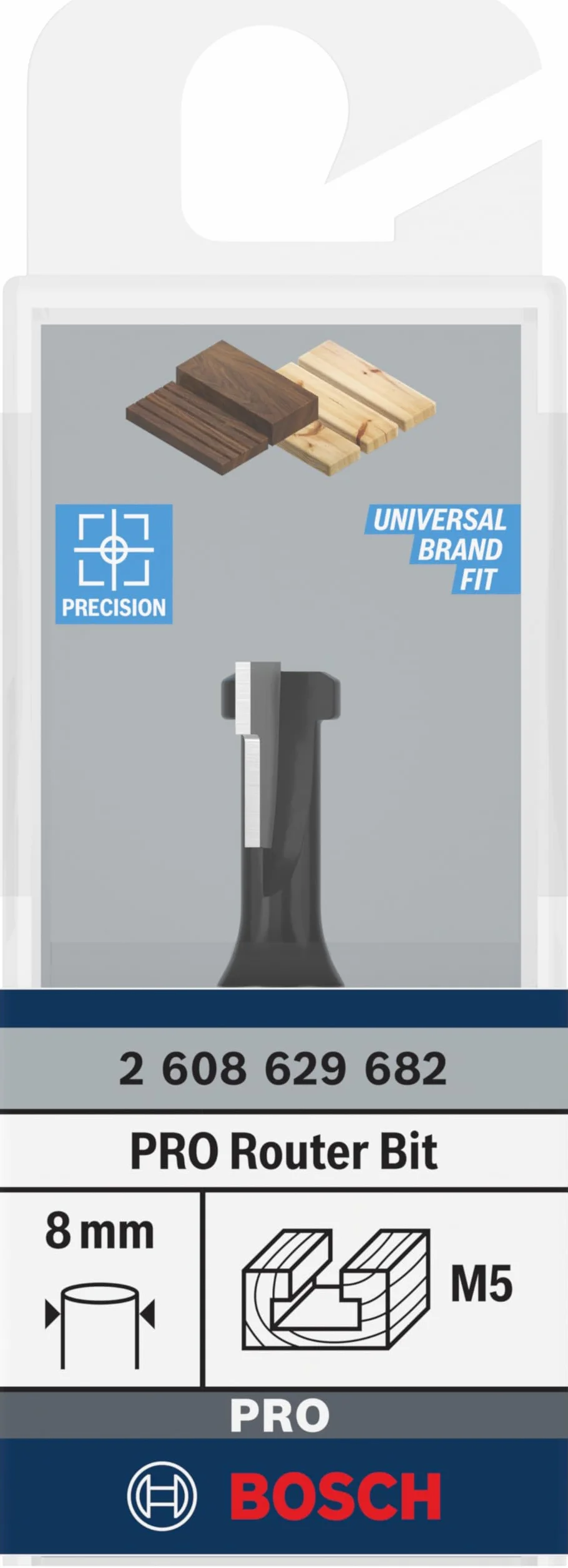 Bosch 1x Frez PRO Keyhole (do Miękkie drewno, Twarde drewno, Ø 5,6 mm, Professional Akcesoria Frez ręczny, Frez krawędziowy)