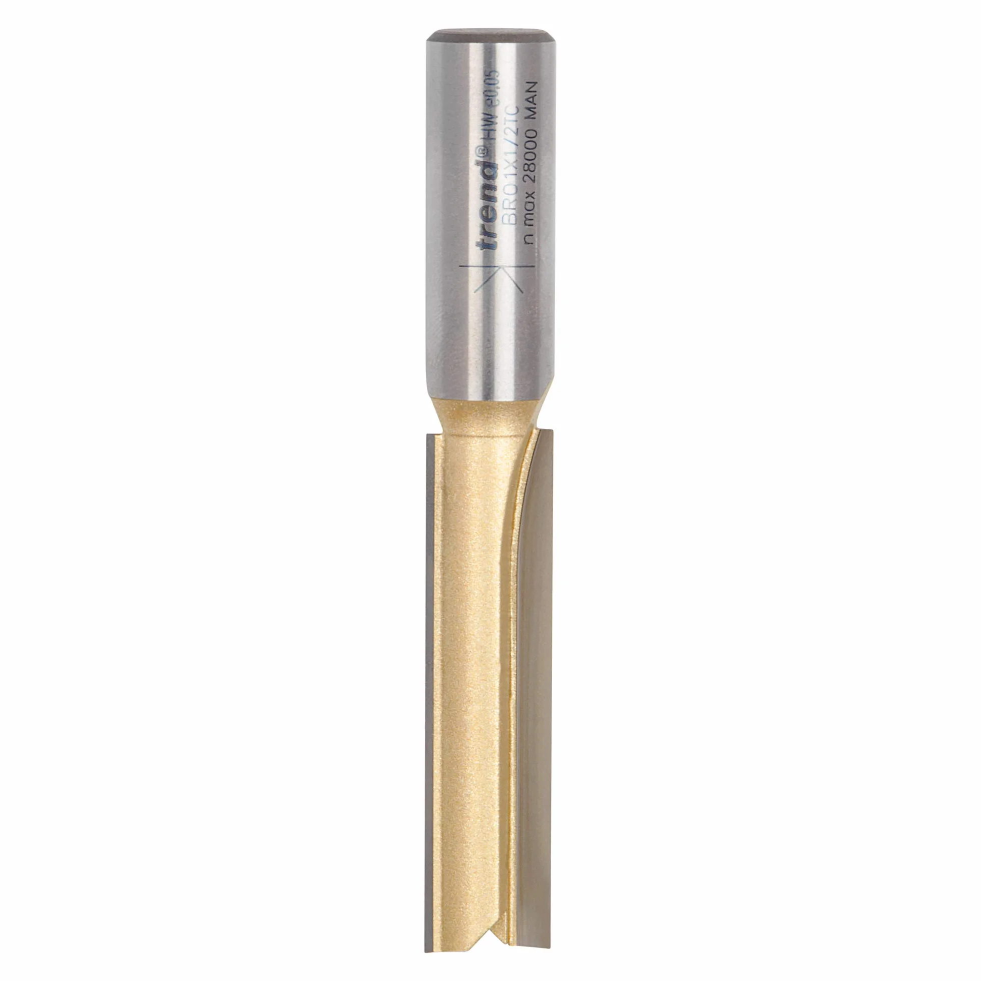 Trend Profesjonalny frez do obróbki blatów Straight Two Flute, trzpień 1/2 cala, średnica cięcia 12,7 mm i długość cięcia 50,8 mm, z węglikowym ostrzem, BR01X1/2TC