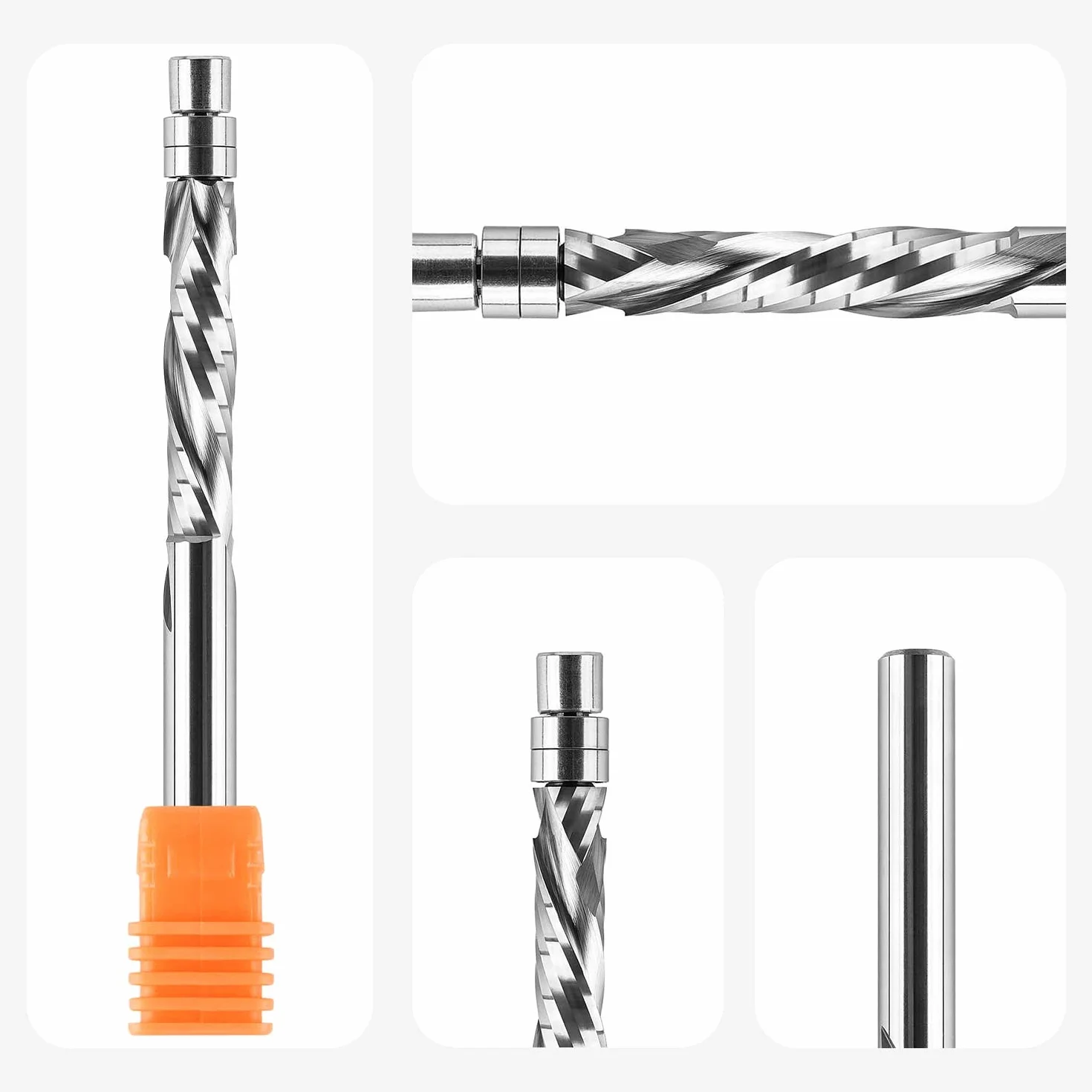SpeTool Frez do kopiowania w górę i w dół, średnica trzpienia, 6 mm, frezy płaskie, frezy spiralne, 28 mm, długość cięcia równoległego, z węglika wolframu, łożysko kulkowe
