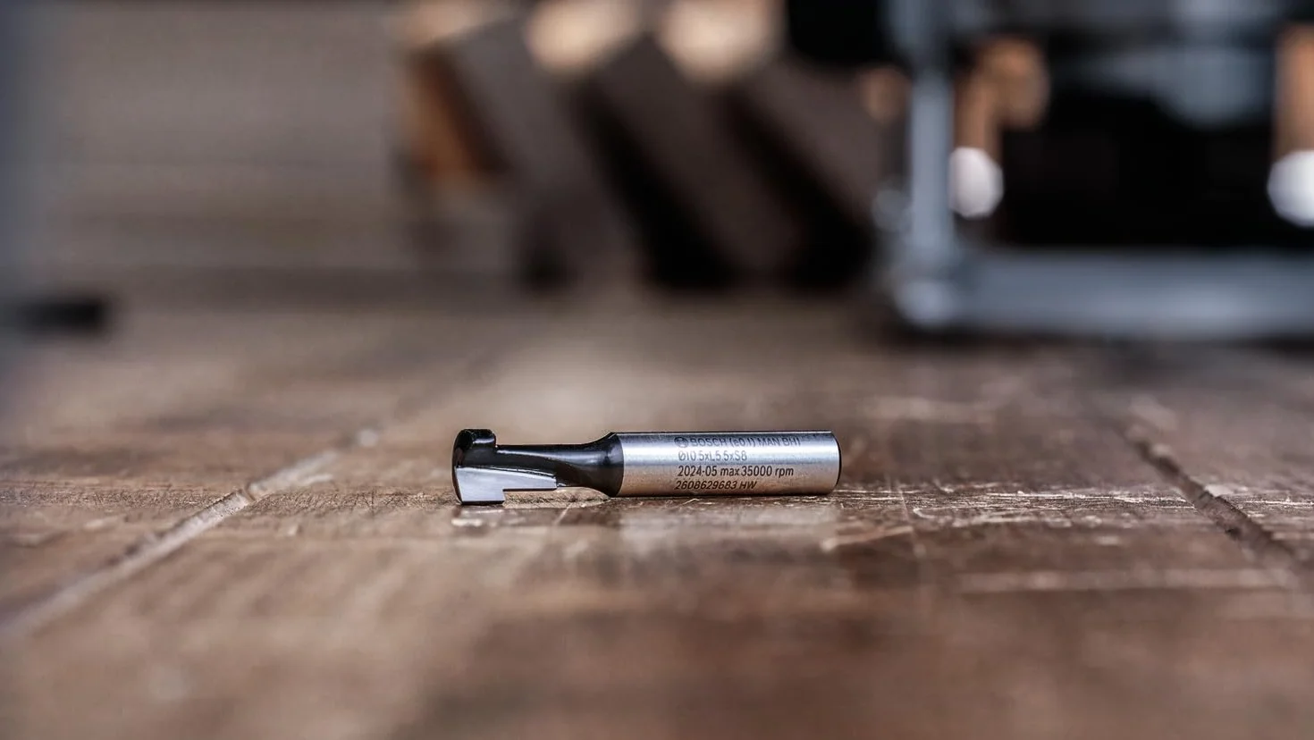 Bosch 1x Frez PRO Keyhole (do Miękkie drewno, Twarde drewno, Ø 5,6 mm, Professional Akcesoria Frez ręczny, Frez krawędziowy)