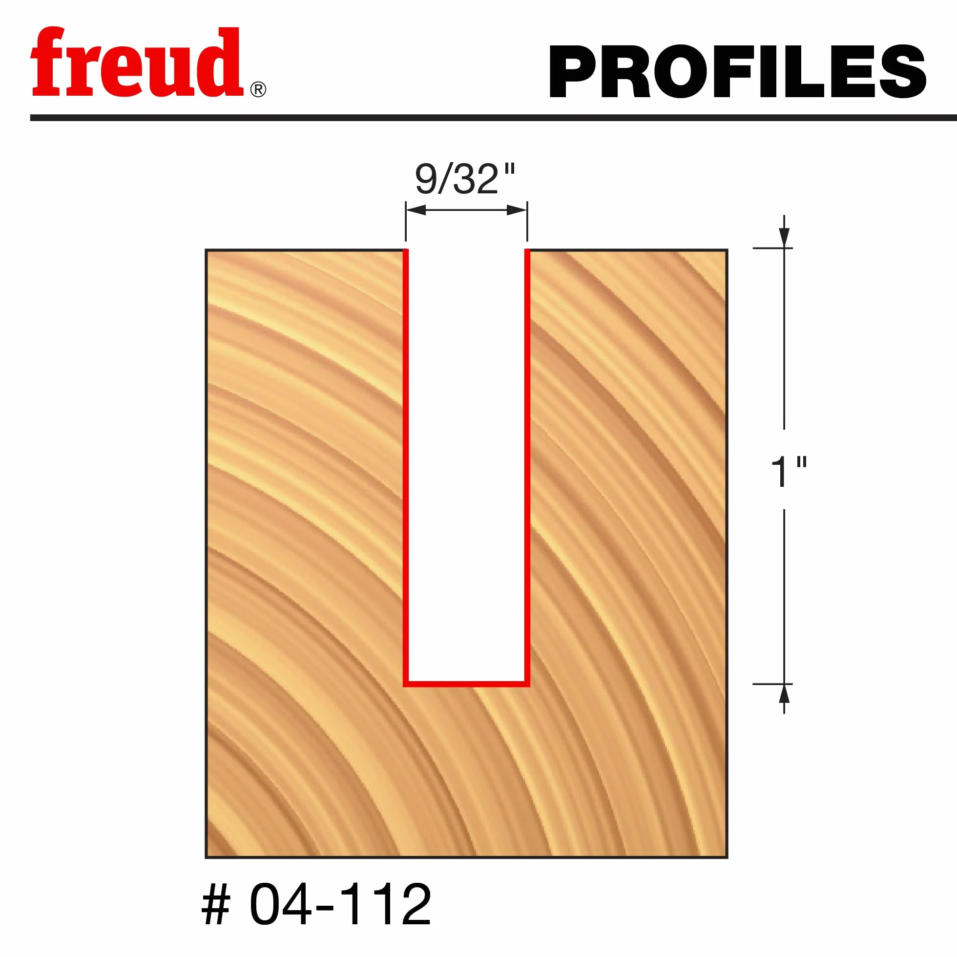 Freud 04-112 9/32-inch (Dia.) Double Flute Straight Bit with 1/4-inch Shank