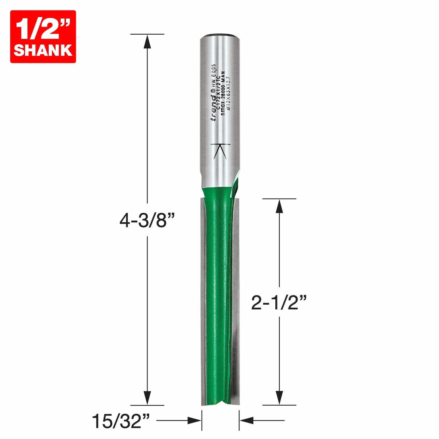 Trend C172X1/2TC dwa rowki 12 mm średnica x 63 mm cięcie
