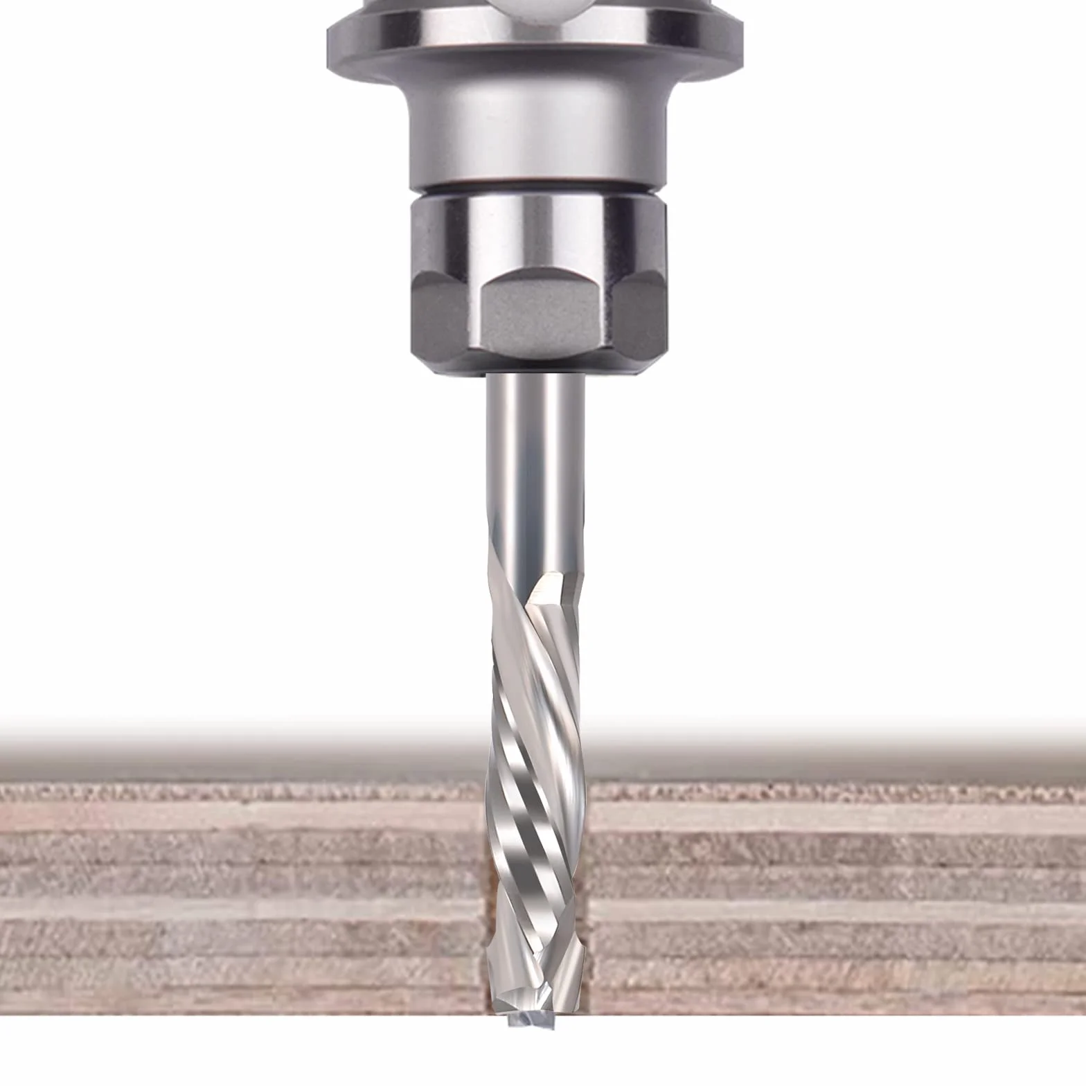 EU_HOZLY 3. 175 x 22 mm UP & DOWN cięcie dwóch fletów spiralnych mechanizm z węglików spiekanych przecinak narzędziowy do CNC Router Kompresja Bity drewniane Opakowanie zawiera 5 sztuk