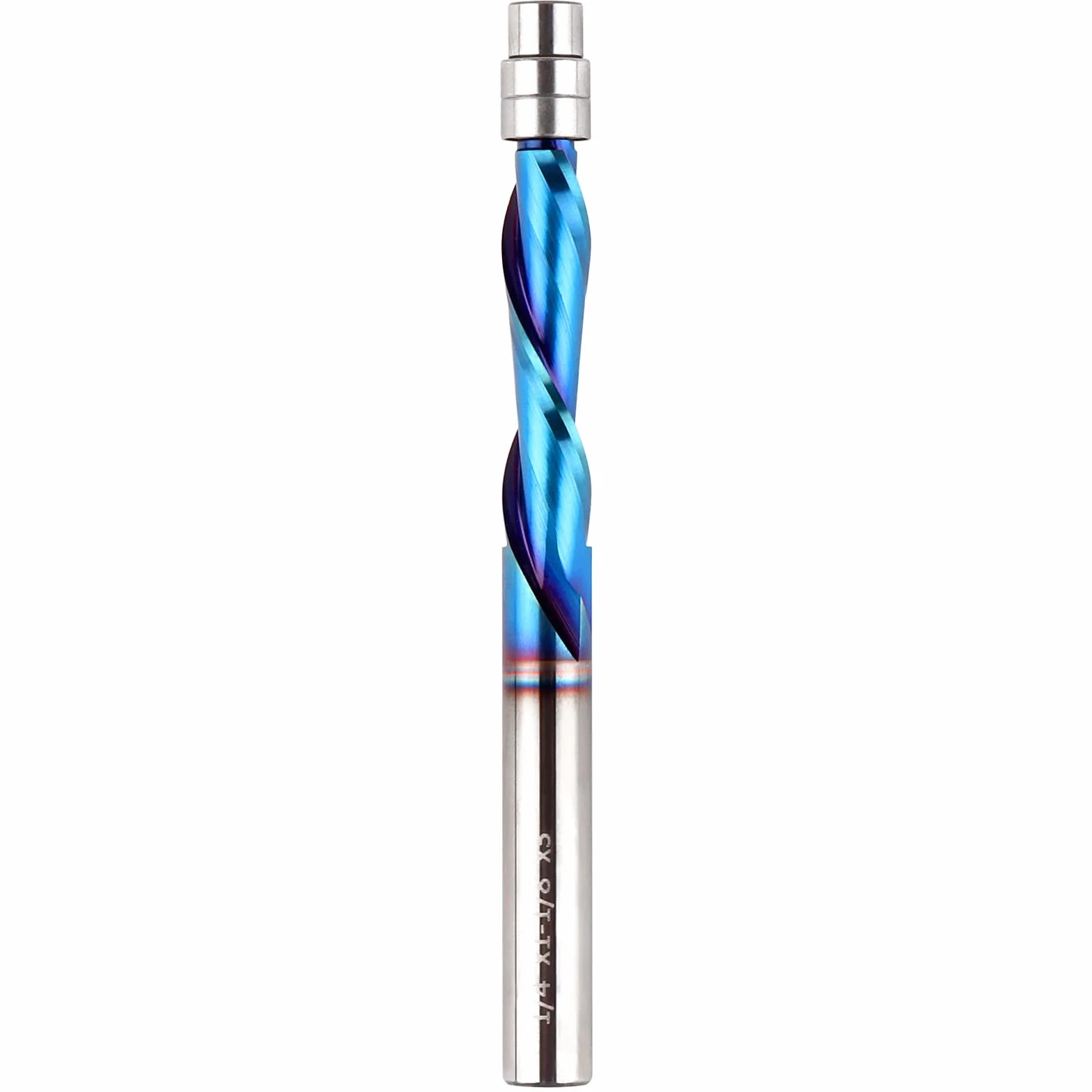Downcut Spiral Flush Trim Router Bit, 1/4 cala Shank Solid Carbide Flush Trim Frezy spiralne z Nano-Coated by EANOSIC (1/10.2 cm Shank Down-Cut)