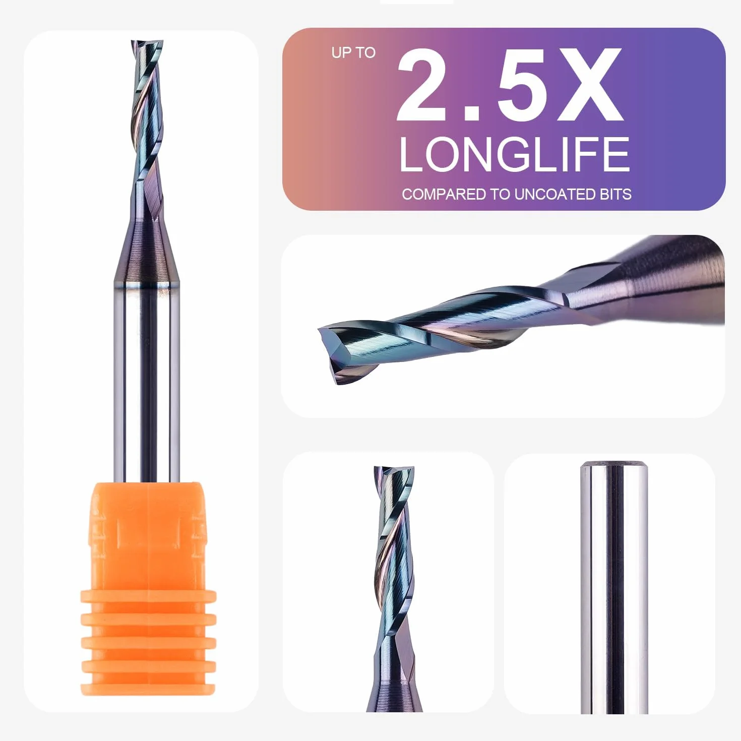 SpeTool Frez do rowków spiralnych 8 mm Upcut 4 mm średnica cięcia 20 mm długość cięcia CNC frez spiralny do frezarki górnowrzecionowej z powłoką TAC frez do rowków 2 flety VHM frez trzpieniowy do